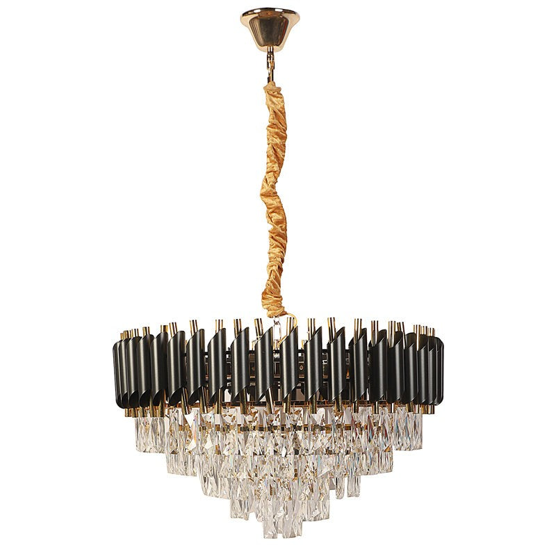 Auristra Crystal Cluster Chandelier - Black & Gold media 8
