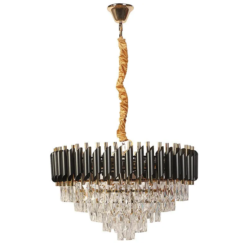 Auristra Crystal Cluster Chandelier - Black & Gold media 8