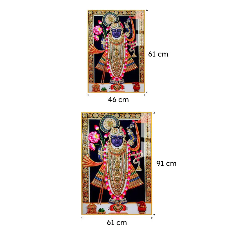 Vandhe Mukunda Spiritual Canvas Wall Art With Frame - Gold media 8