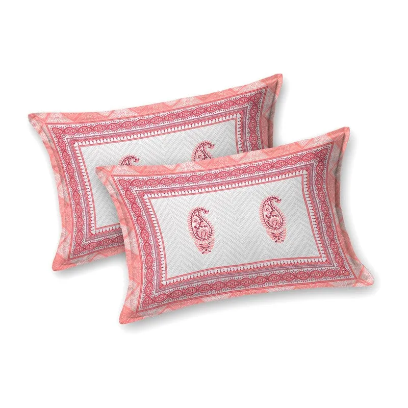 Vineva Cotton Bedsheet (Pink,White) - 240 TC media 4
