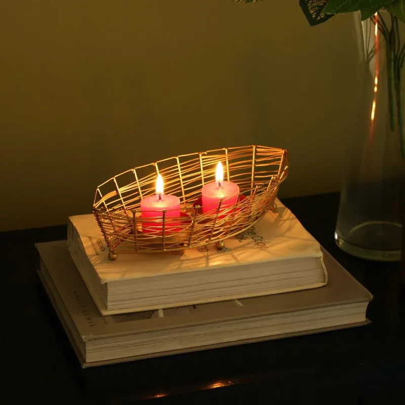 Golden Nouka Tealight Candle Holder media 3