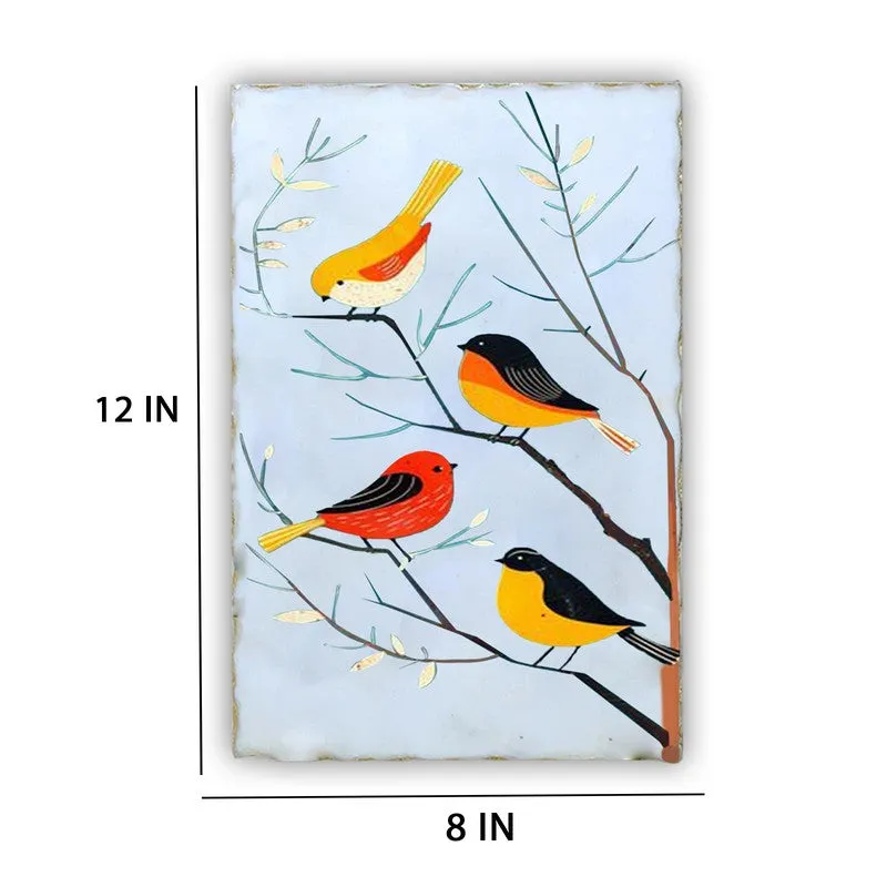 Songbirds on Branchline Marble Wall Art - 8 Inches media 5