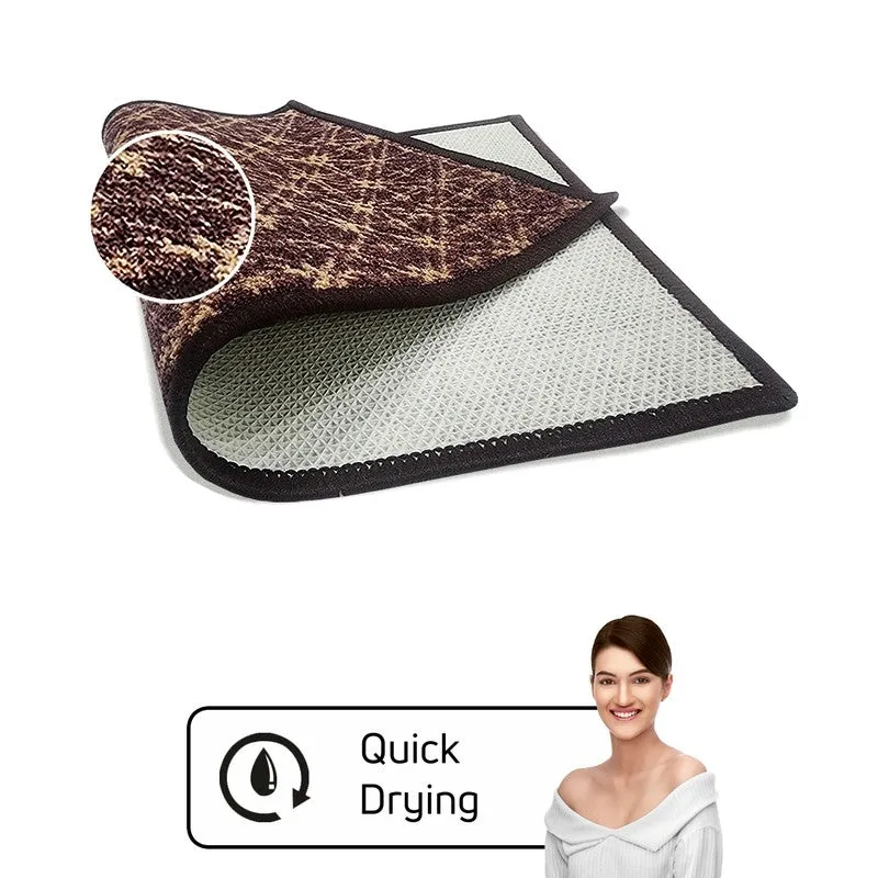 Aster Abstract Nylon Door Mats - Brown,Beige media 4