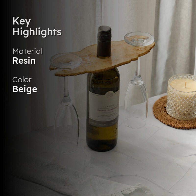 Resinor Wine Bottle & Glass Holder - Golden Yellow media 2