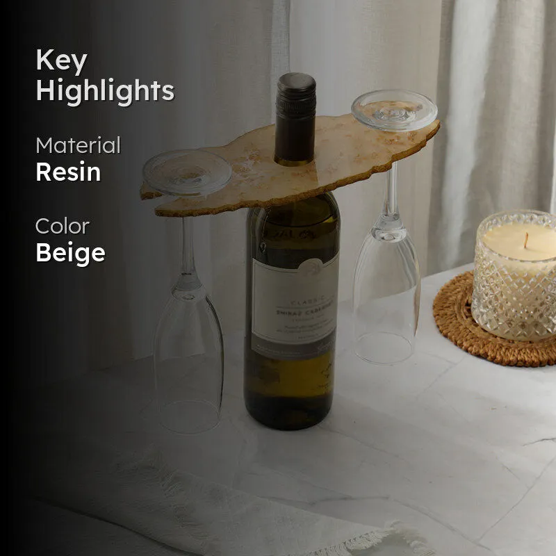 Resinor Wine Bottle & Glass Holder - Golden Yellow media 2