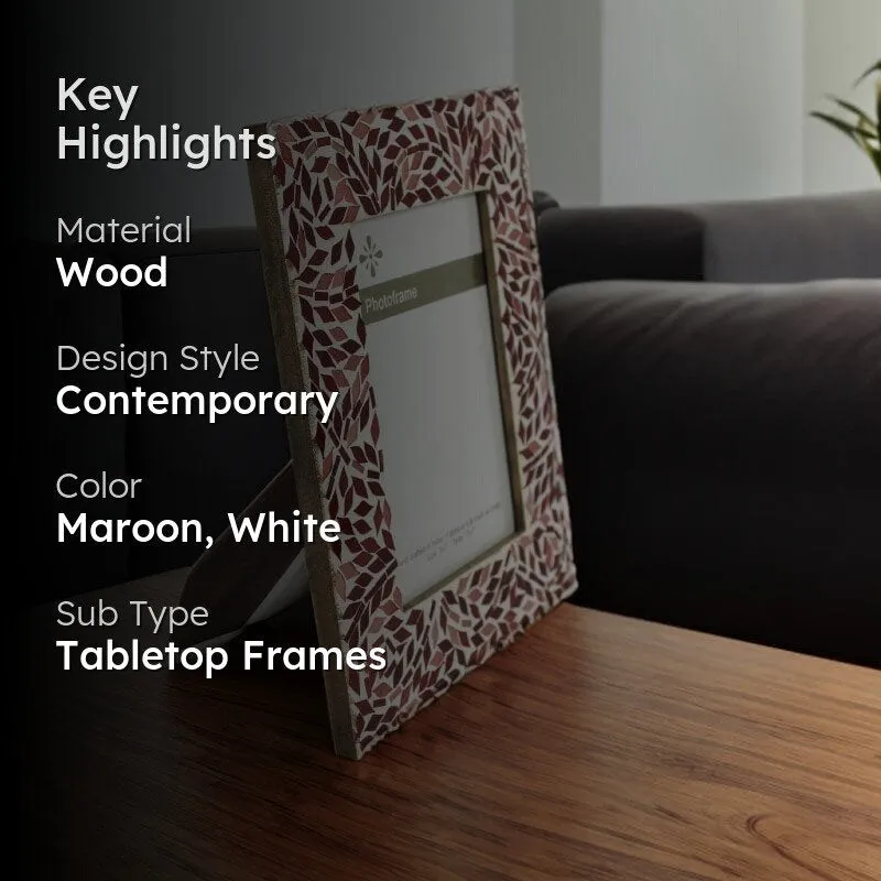 Mosaic Leafies Photo Frame - Maroon media 2