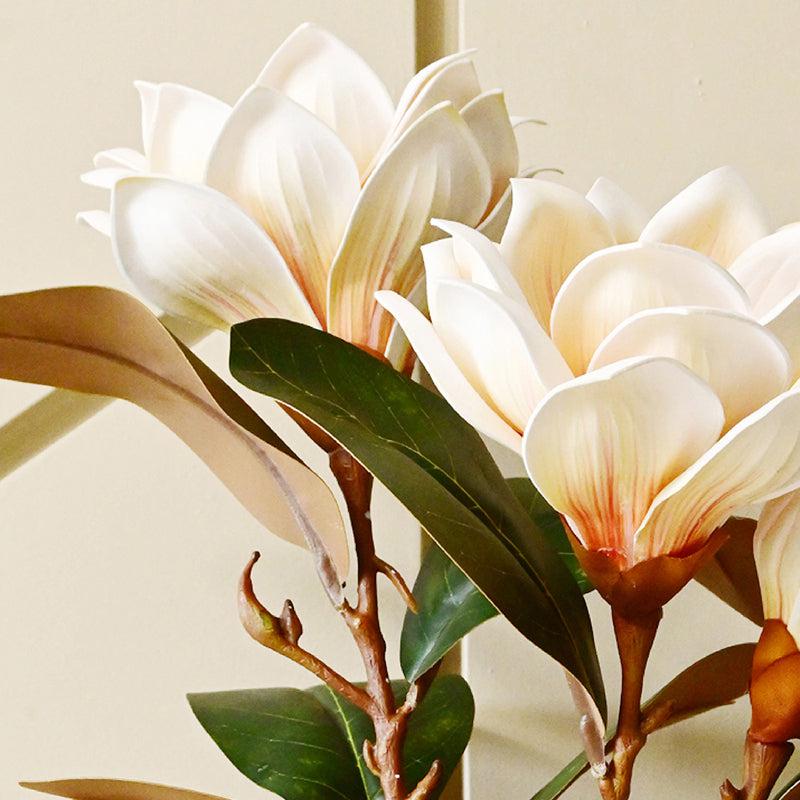 Artificial Magnolia Flower Stick - Cream media 5