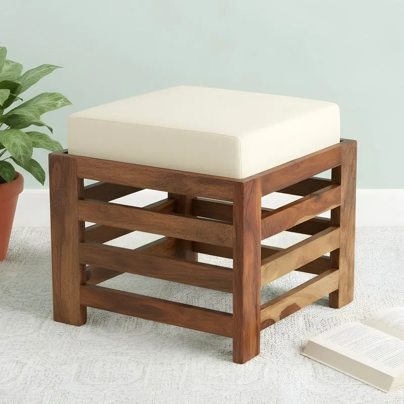 Synex Sheesham Wooden Bench with Cushions (White) - Four Piece Set media 5