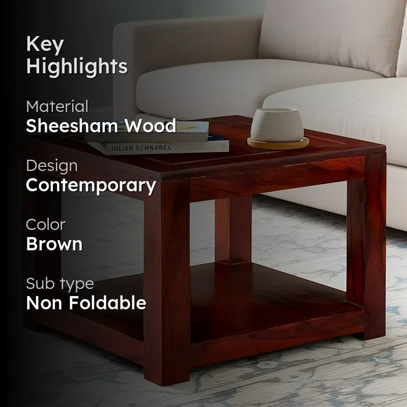 Frixon Sheesham Wooden Center Table - Deep Brown media 2