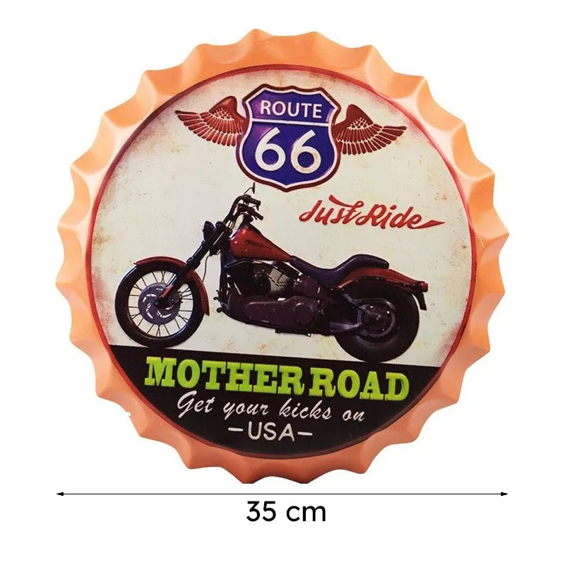 Route 66 Mother Road Bottle Cap Metal Wall Accent media 8