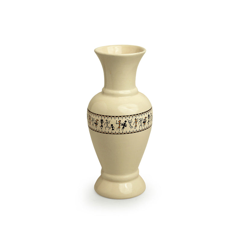 Wise Warli Handpainted Vase media 3