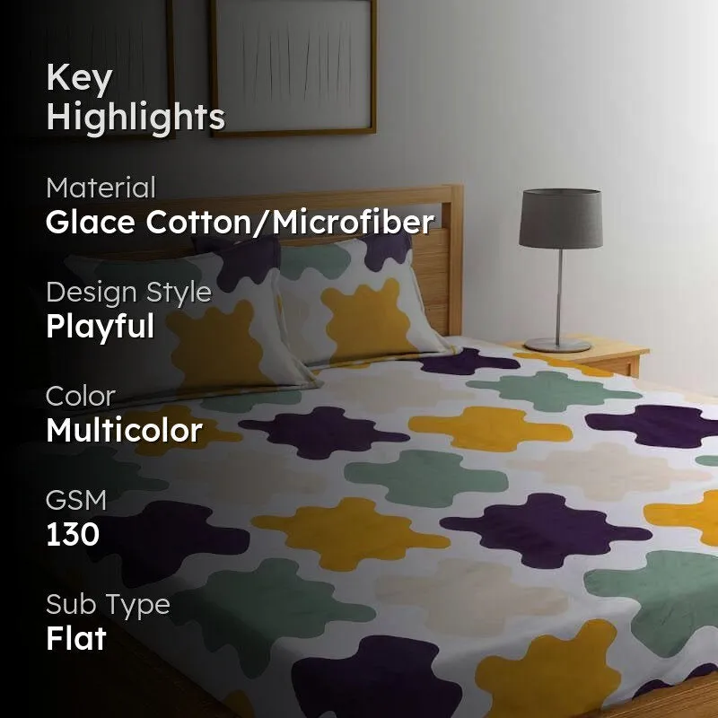 Cross Buddy Printed Microfiber Bedsheet - 130 GSM media 2