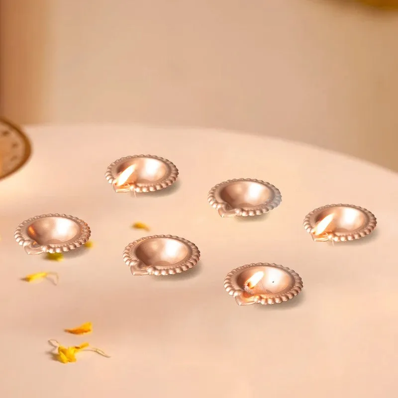 ShubhPrakash Metal Diyas - Set Of Six media 3