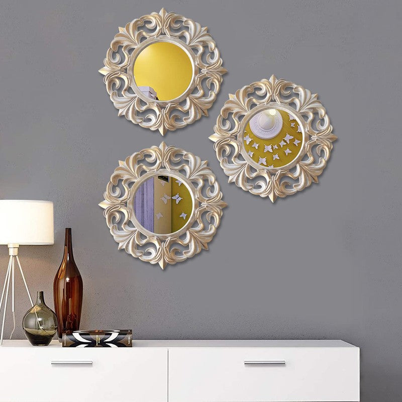 Vistelle Glass Wall Mirror With Plastic Frame - Set Of Three