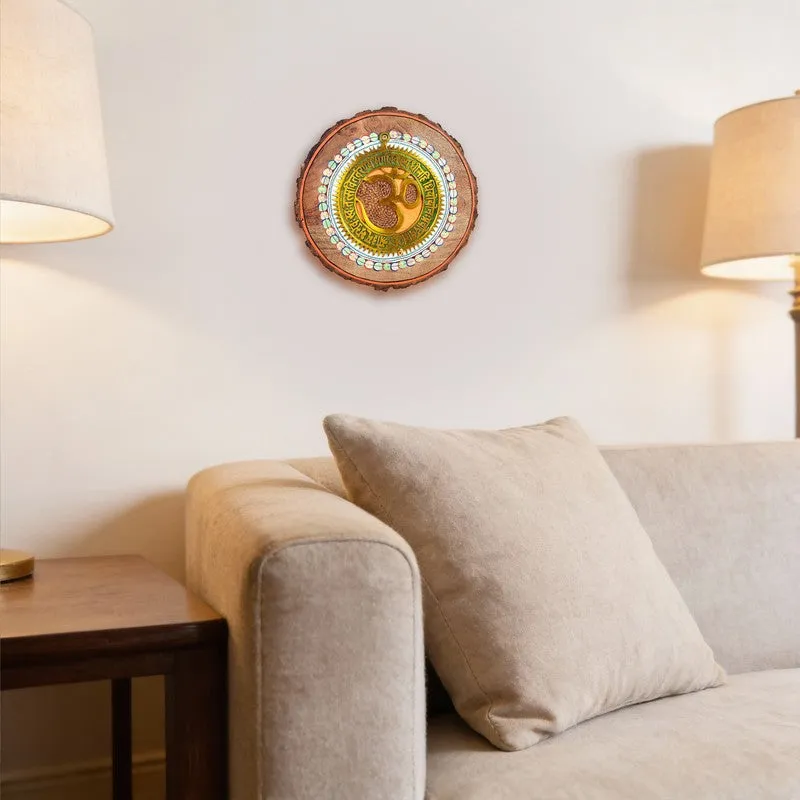 Omm Mandala Round Mango Wood Wall Accent media 5