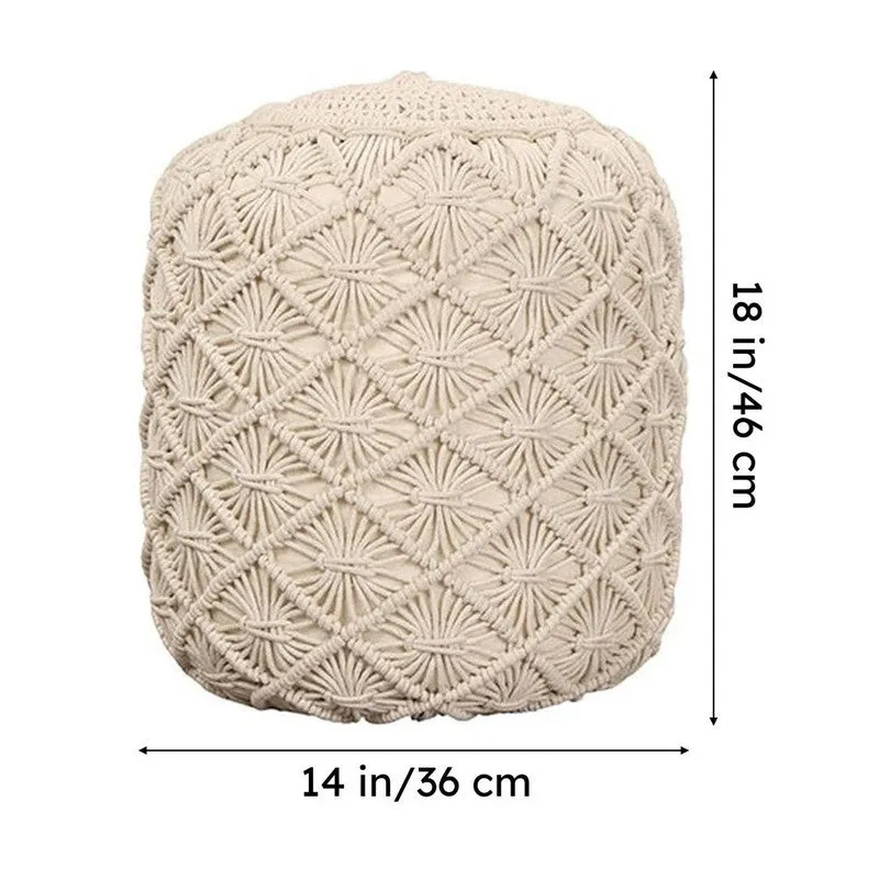 Boho Thread Macrame Pouffe media 7