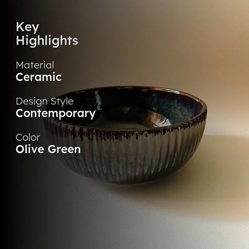 Olive Glow Serving Bowl - 2000 ML media 2