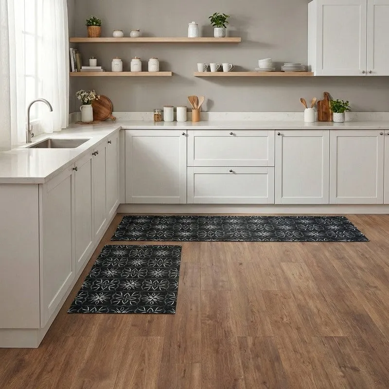 FloorFlora Kitchen Floor Mats (Black) - Set of Two media 4