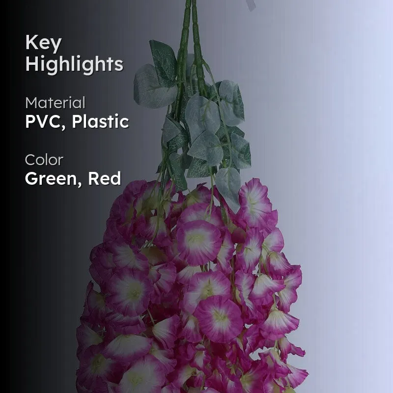 Faux Lush Hanging Morning Glory Plant (Purple) -  2.8 Feet media 2
