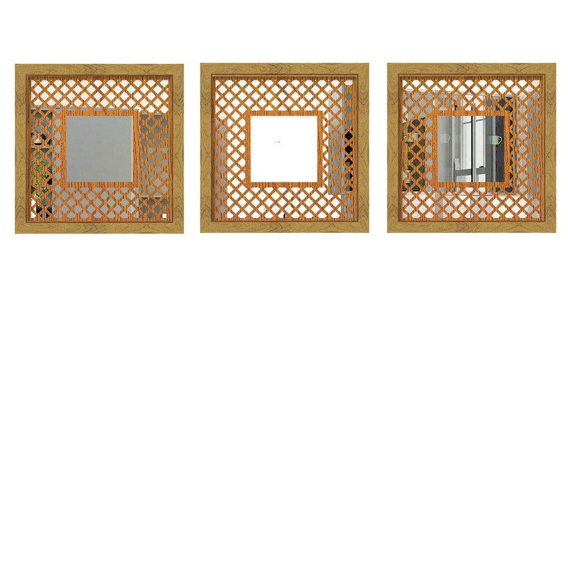 Woodelle Wall Accent With Wooden Frame (Brown) - Set Of Three media 3