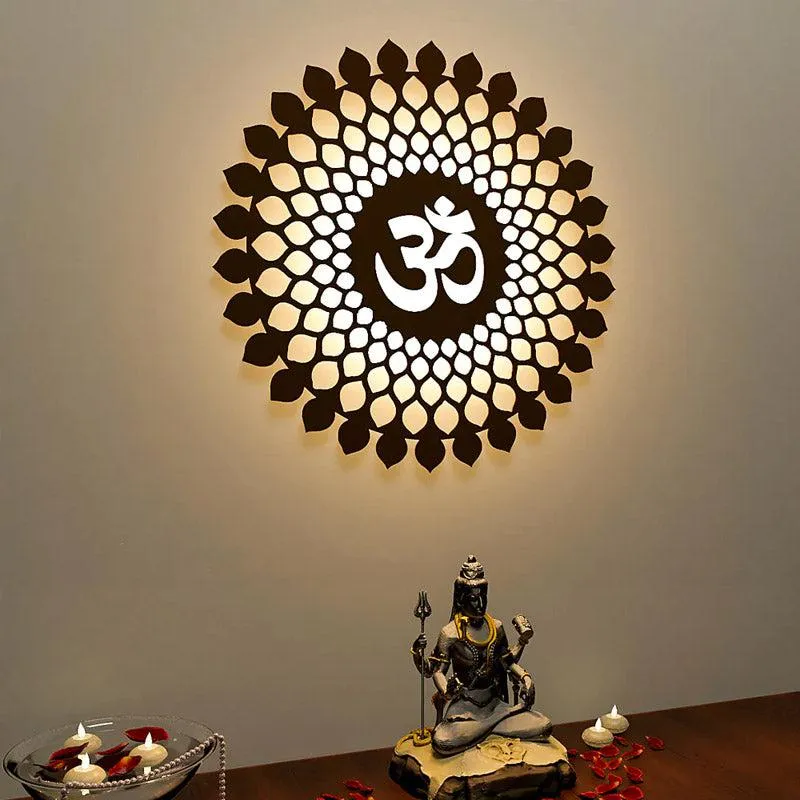 Om Moksha LED Strip Light MDF Wall Accent - Brown media 4