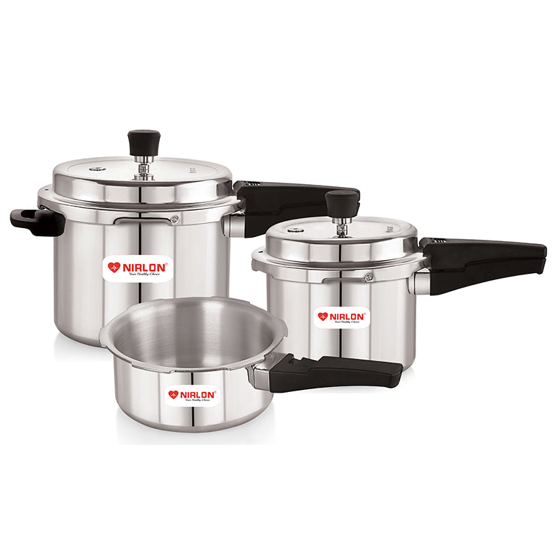 Nirlon Pressure Cooker (5000 mL/3000 mL/2000 mL) -  Set Of Three media 6