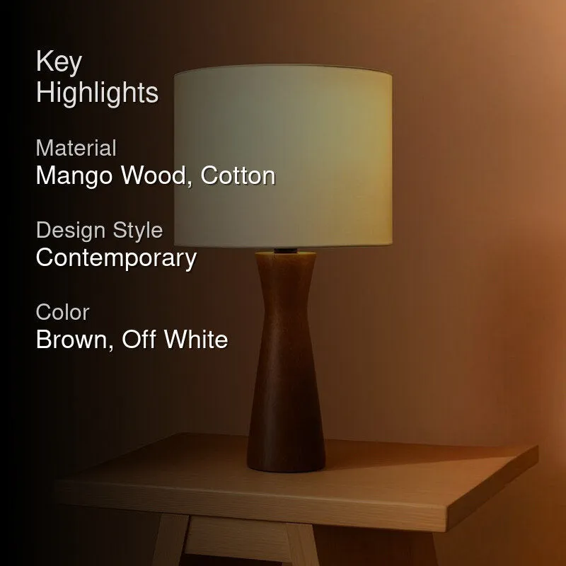 Tapered Stem Mango Wood Table Lamp media 2