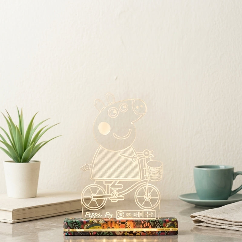 3D Peppa Pig Acrylic Table Lamp - Transparent media 3