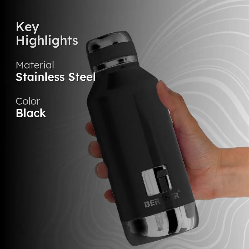 Bergner Walking Hydria Thermosteel Hot And Cold Flask (Black) - 750 mL media 2