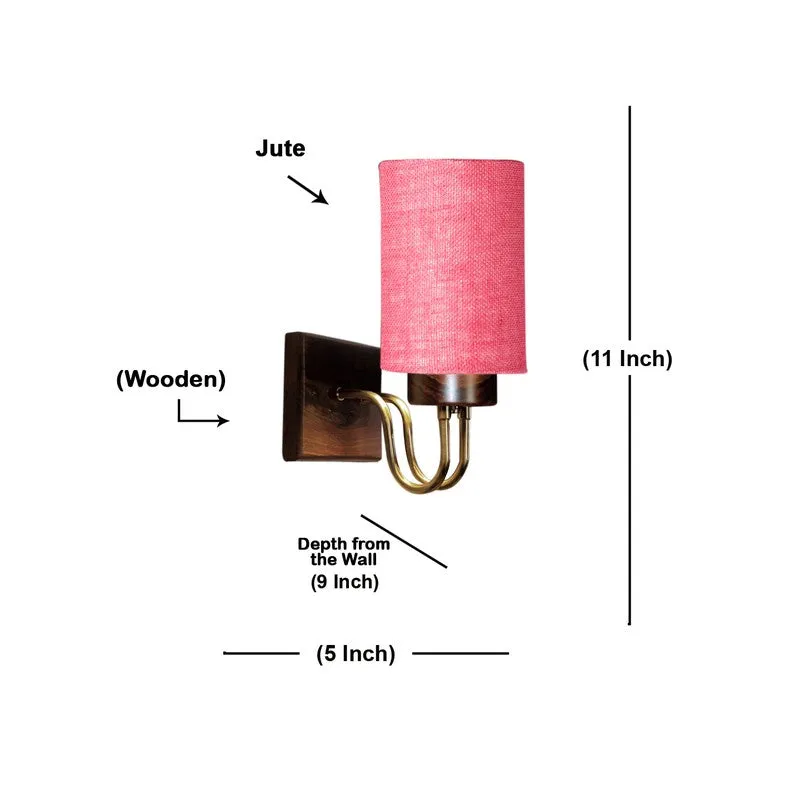 Gilded Arch Jute Wall Lamp - Pink media 7
