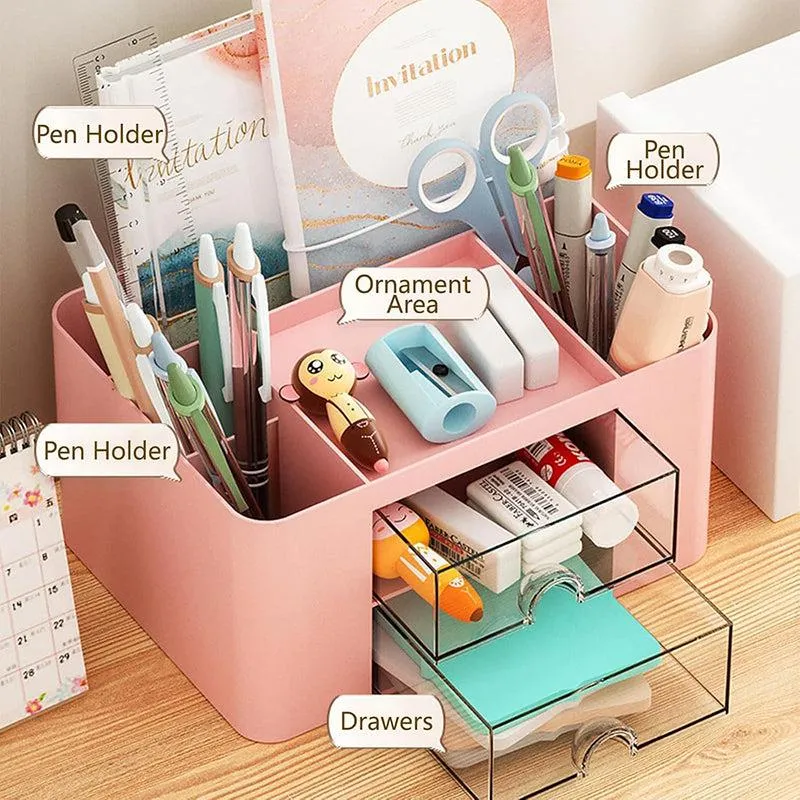 Space Ace Plastic Desk Organiser - Pink media 4