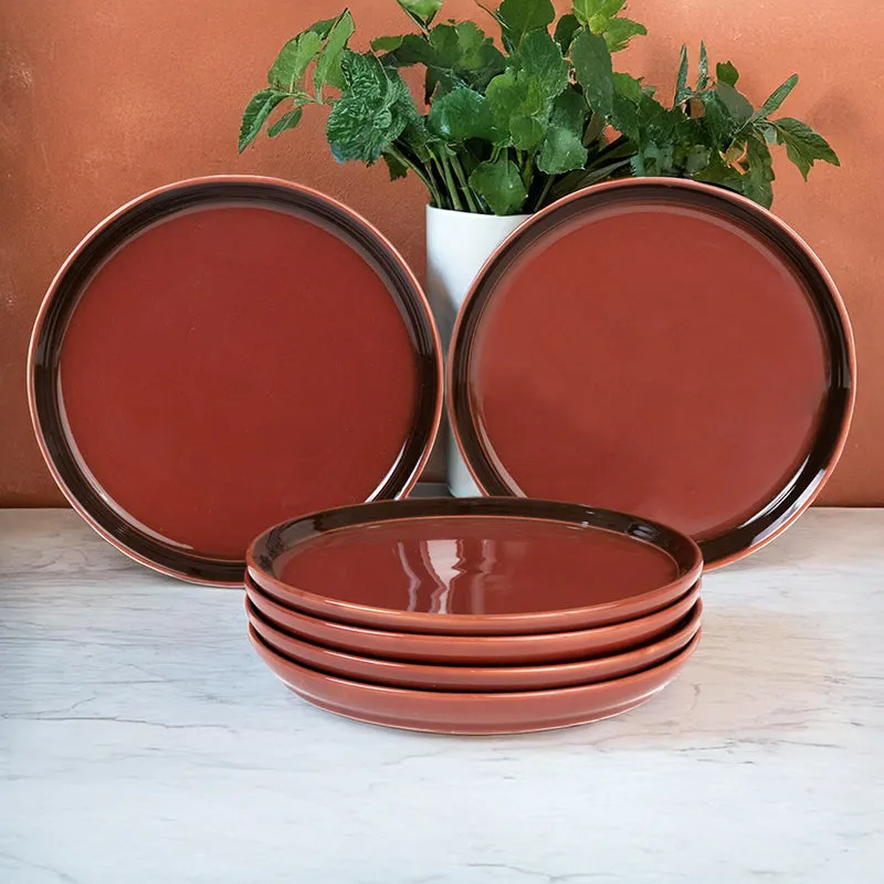 Caspian Porcelain Quarter Plate (Brown) - Set Of Six media 1