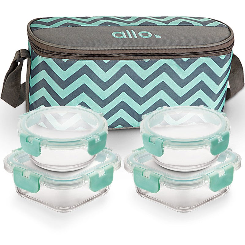 Ediva Leak Proof Glass Lunch Box with Bag- Set of Four media 6