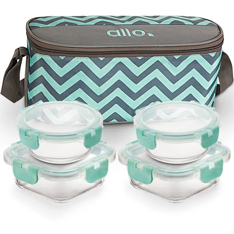 Ediva Leak Proof Glass Lunch Box with Bag- Set of Four media 6