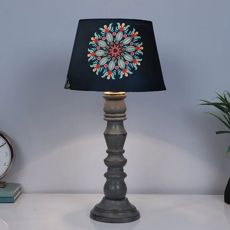 Toile Bantu Printed Mango Wood Table Lamp - Multicolor media 2