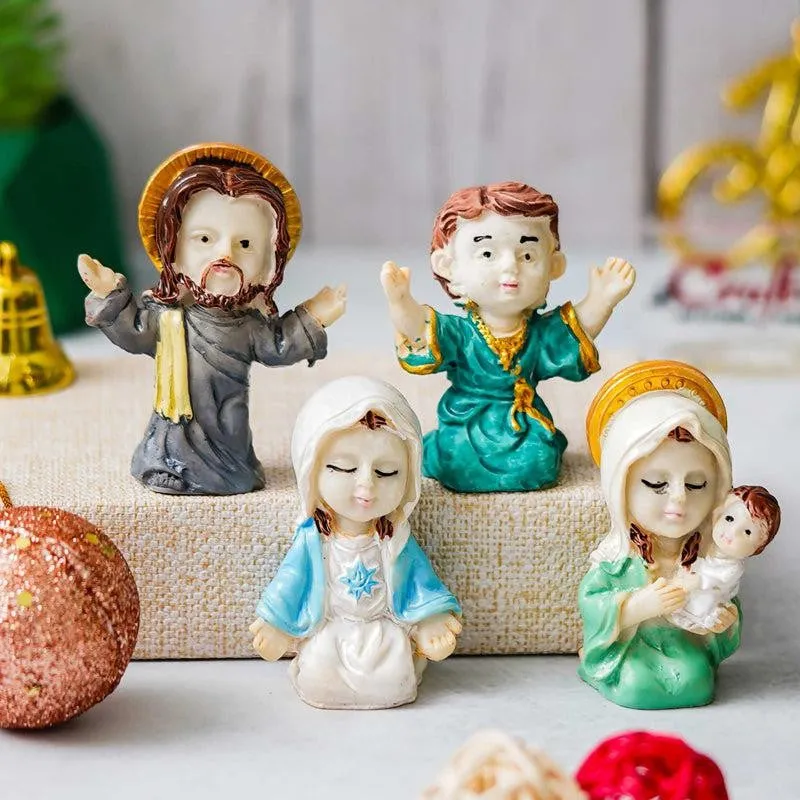 Silent Night Nativity Resin Figurine - Set Of Four media 1