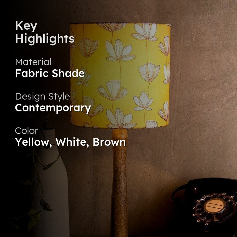 The Sunkissed Fabric Table Lamp - Yellow,White,Brown media 2
