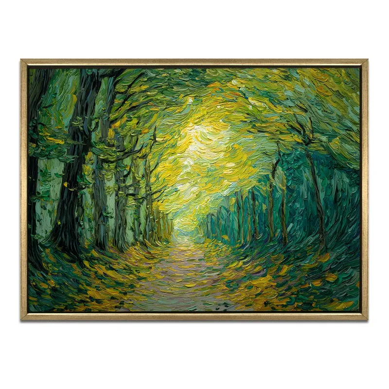 Meadowed Way Canvas Wall Painting With Frame media 3