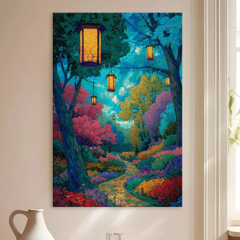 Enchanted Lantern Forest Canvas Wall Art media 4