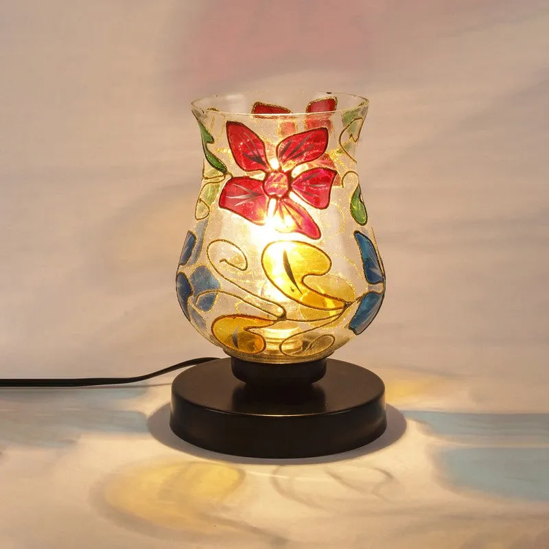 Astryx Mosaic Glass Table Lamp With Wooden Base - Multicolor media 6