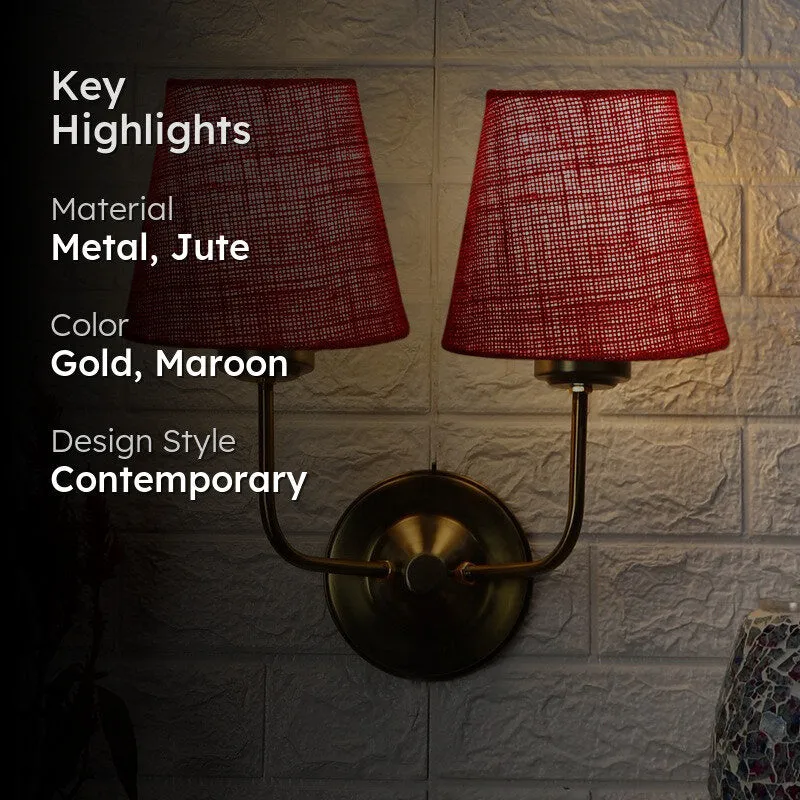 Lumoire Duo Cone Metal Wall Lamp - Maroon media 2