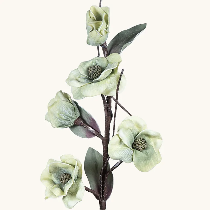 Moonkissed Magnolia Artificial Flower Without Vase - Grey media 6