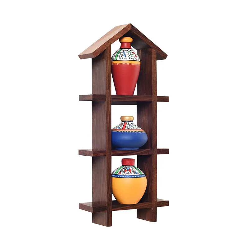 Kutir Kalika Warli Terracotta & Wood Wall Accent - Four Piece Set media 4