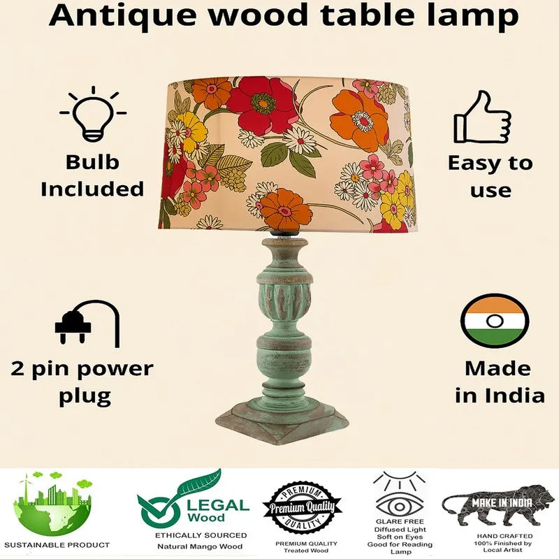 PetalDrape Wooden Table Lamp media 4