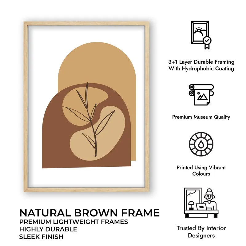 Canyon Leaf Canvas Wall Painting With Brown Frame media 10