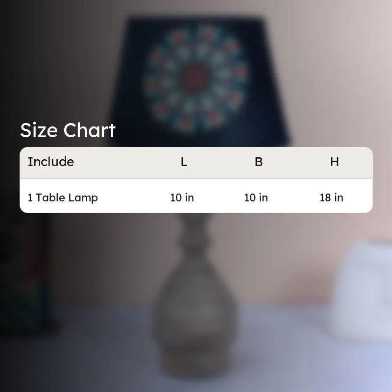 Toile Glyph Printed Mango Wood Table Lamp - Multicolor media 5