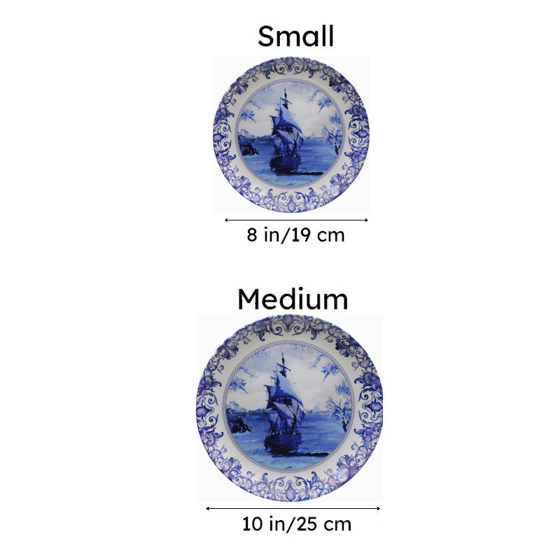Dutch Blue Pottery Ship Inspired Decorative Plate image 6