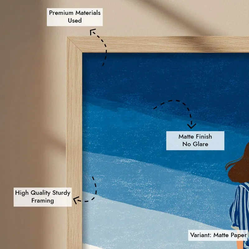 Oceanview Canvas Wall Painting - Brown Frame media 8