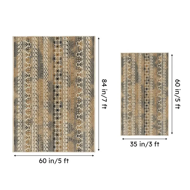 Driva Ethnic Nylon Dhurries - Beige & Black media 9
