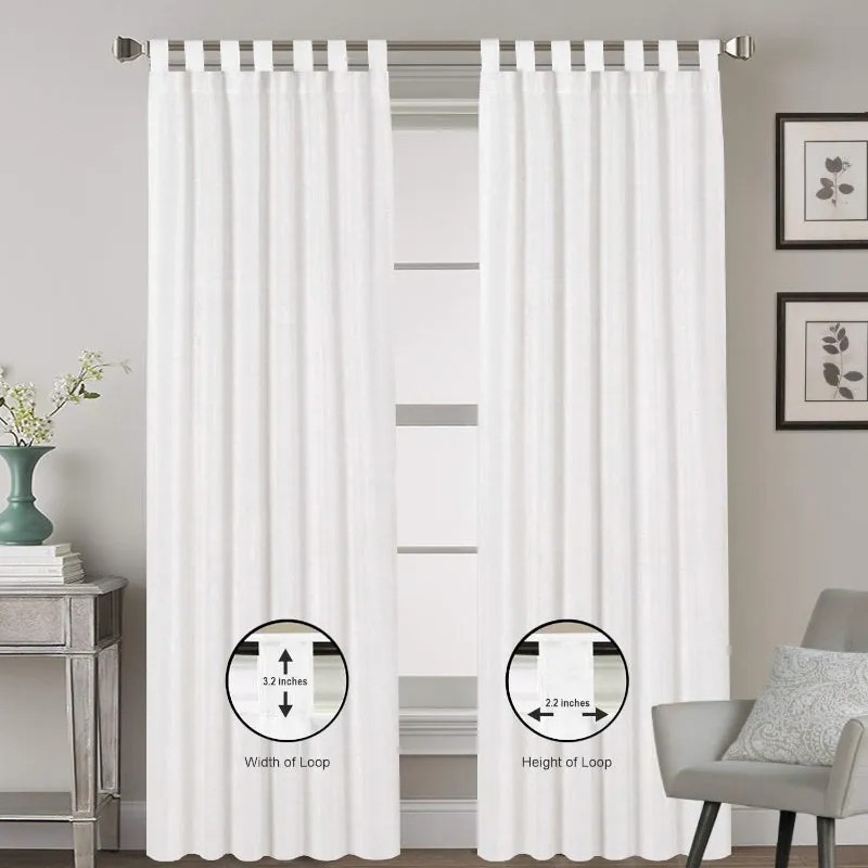 Esme Tab Top Medium Width Curtain - White media 9